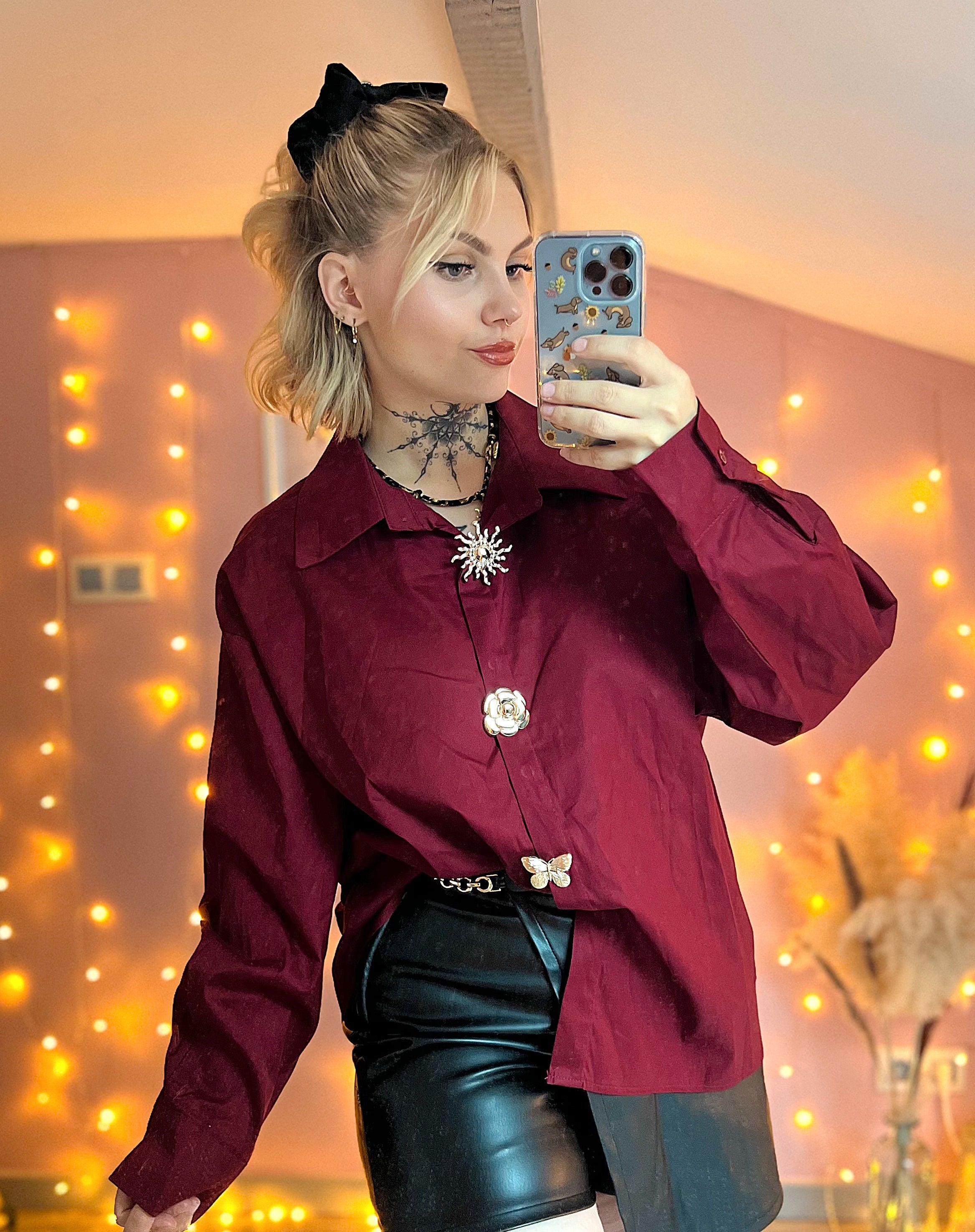 CHEMISE BORDEAUX ❤️